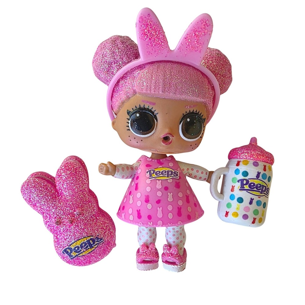 LOL Surprise Mini Sweets Peeps Bunny Doll Pink Backpack Bottle Headband